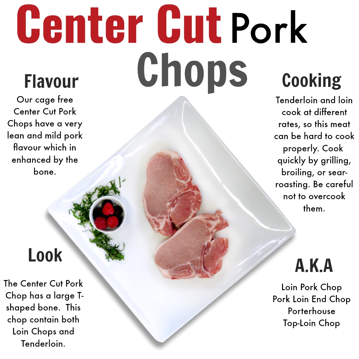 Affordable cage-free pork-bacon pork chops pork tenderloin delivery near me - Nutrafarms - Center Cut Chops 2