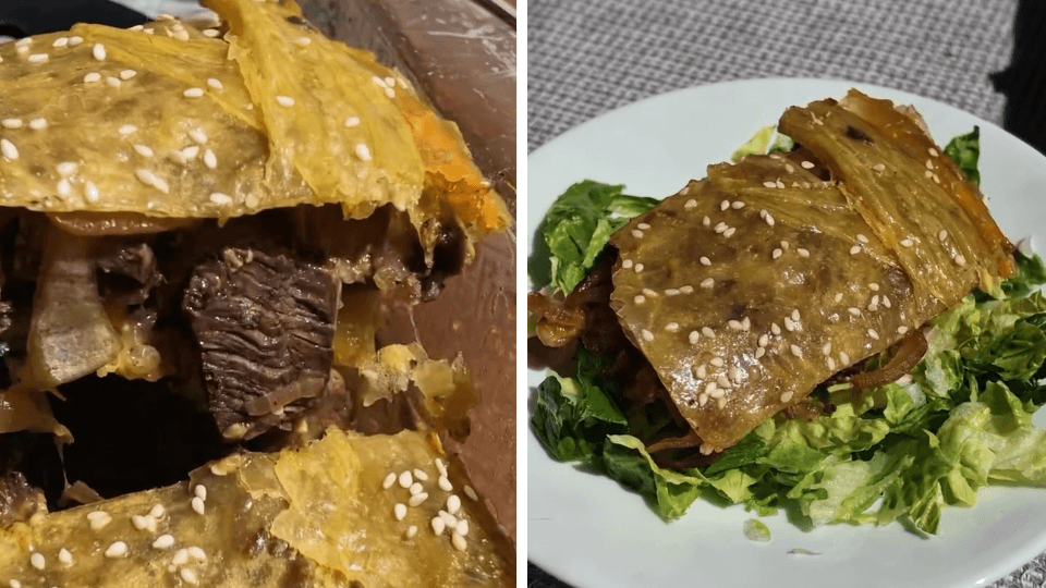 crispy-rice-paper-cheeseburger-bake-with-steak-and-cheddar