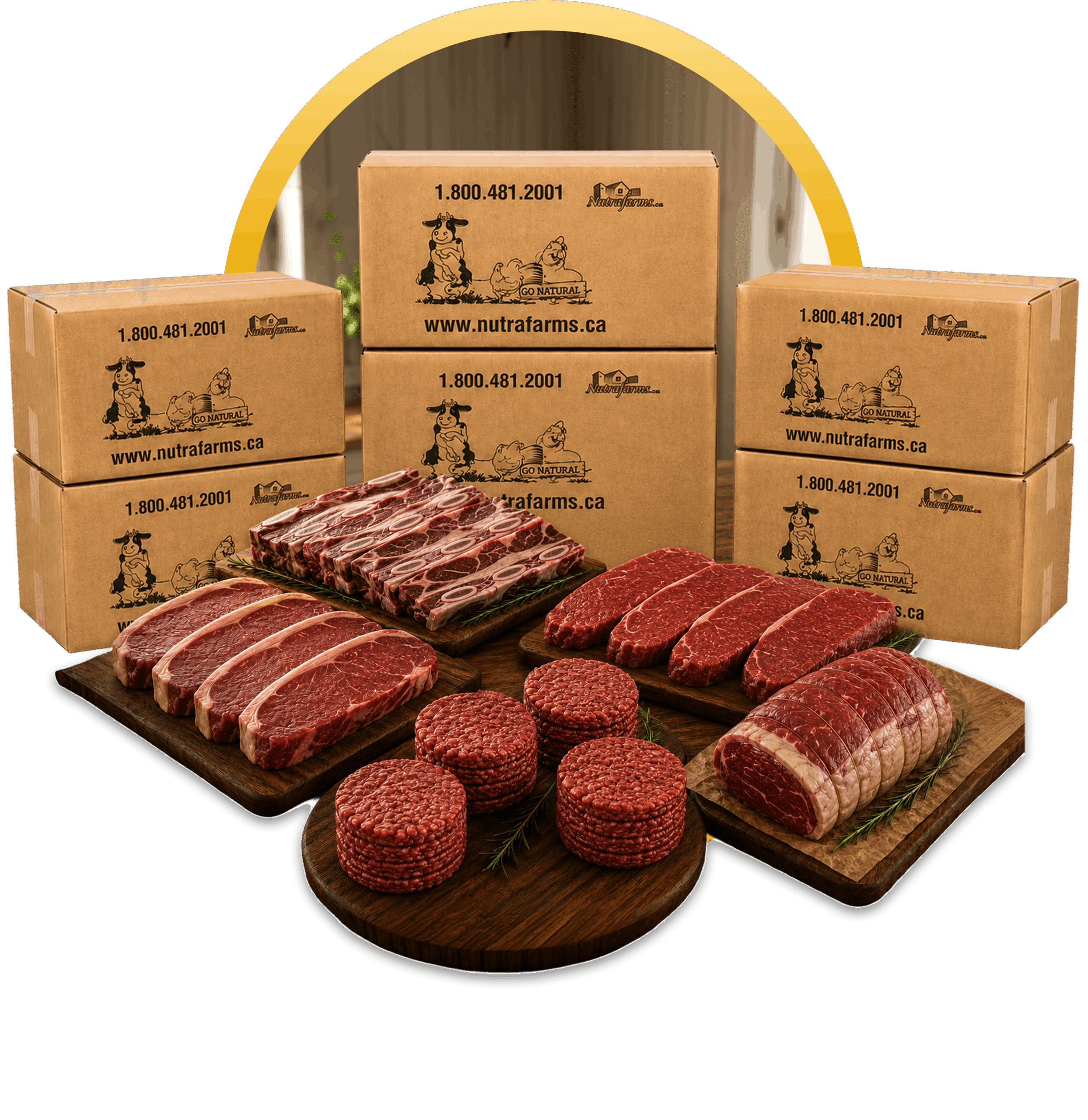 Nutrafarms FREE Big Beef BBQ Box worth over $380 with premium Ontario-raised beef and Farm Package welcome offer for Ontario families.